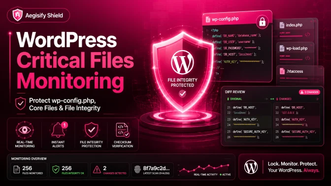 Aegisify Shield logo featuring a stylized shield icon representing file integrity monitoring.